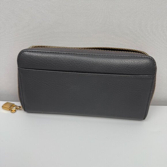 Dolce & Gabbana Grey Zip Around Wallet Gold HW - Picture 2 of 3